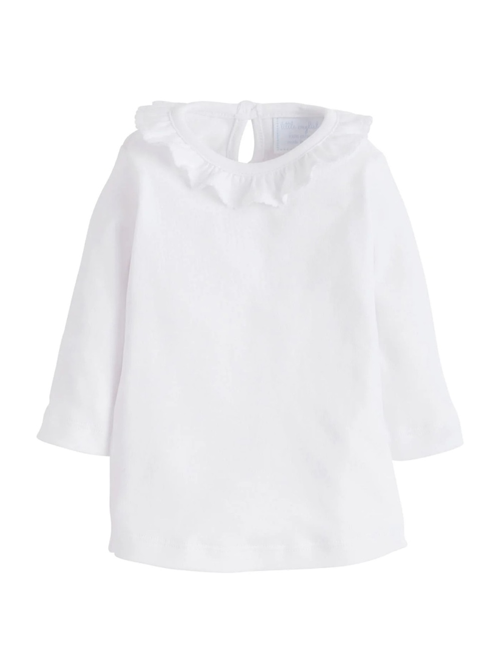 Little English White Ruffle-Neck Caroline Knit Blouse sz 7